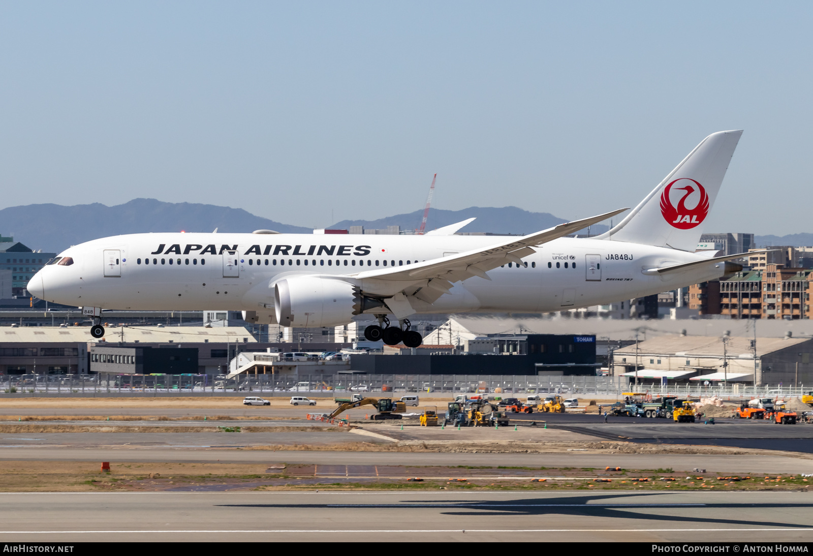 Aircraft Photo of JA848J | Boeing 787-8 Dreamliner | Japan Airlines - JAL | AirHistory.net #558021