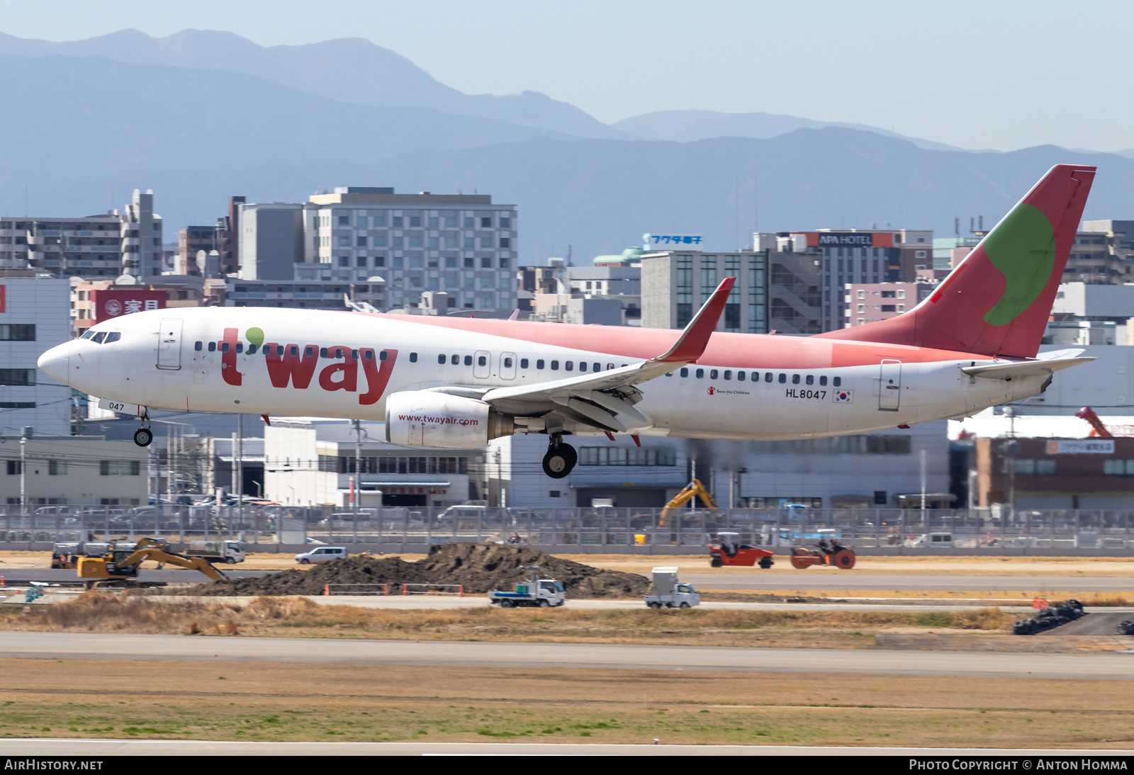 Aircraft Photo of HL8047 | Boeing 737-8BK | T'way Air | AirHistory.net #558074