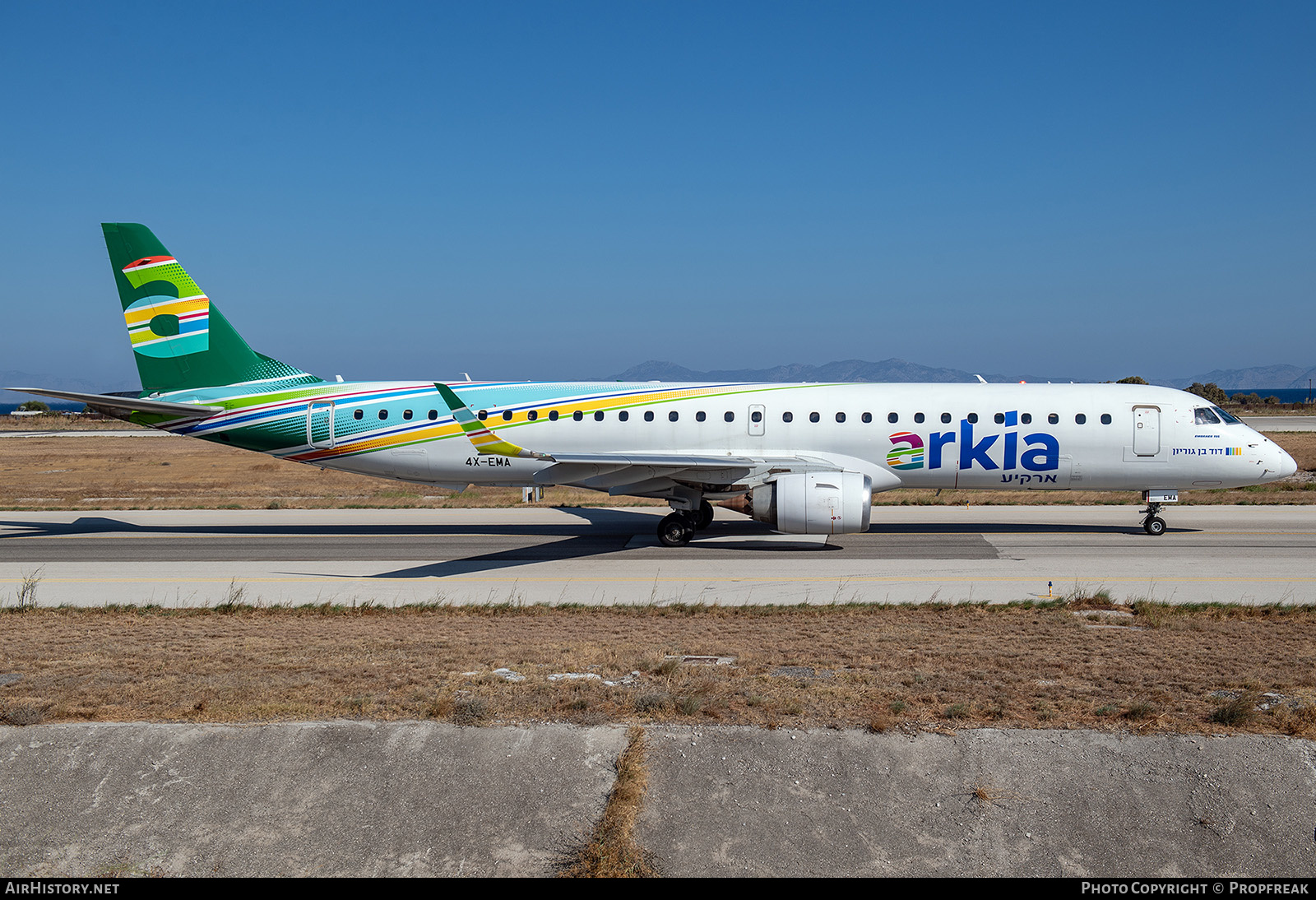 Aircraft Photo of 4X-EMA | Embraer 195LR (ERJ-190-200LR) | Arkia Israeli Airlines | AirHistory.net #558649