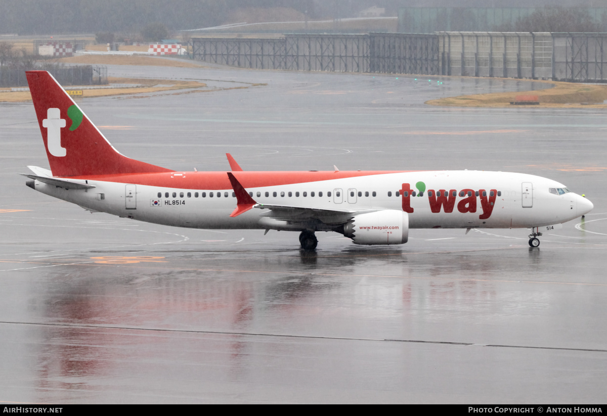 Aircraft Photo of HL8514 | Boeing 737-8 Max 8 | T'way Air | AirHistory.net #559052