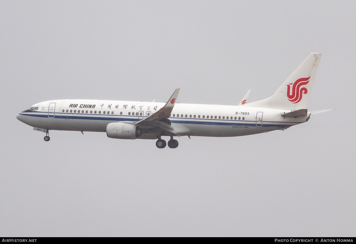 Aircraft Photo of B-7893 | Boeing 737-89L | Air China | AirHistory.net #559178
