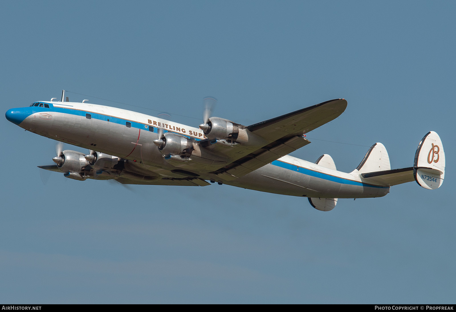 Aircraft Photo of N73544 | Lockheed L-1049F Super Constellation | Breitling | AirHistory.net #559257