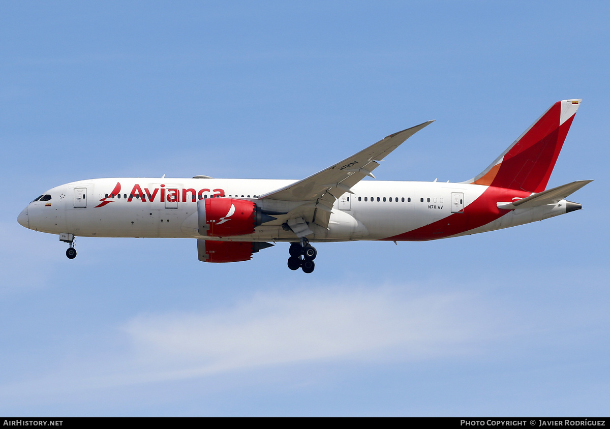 Aircraft Photo of N781AV | Boeing 787-8 Dreamliner | Avianca | AirHistory.net #559352