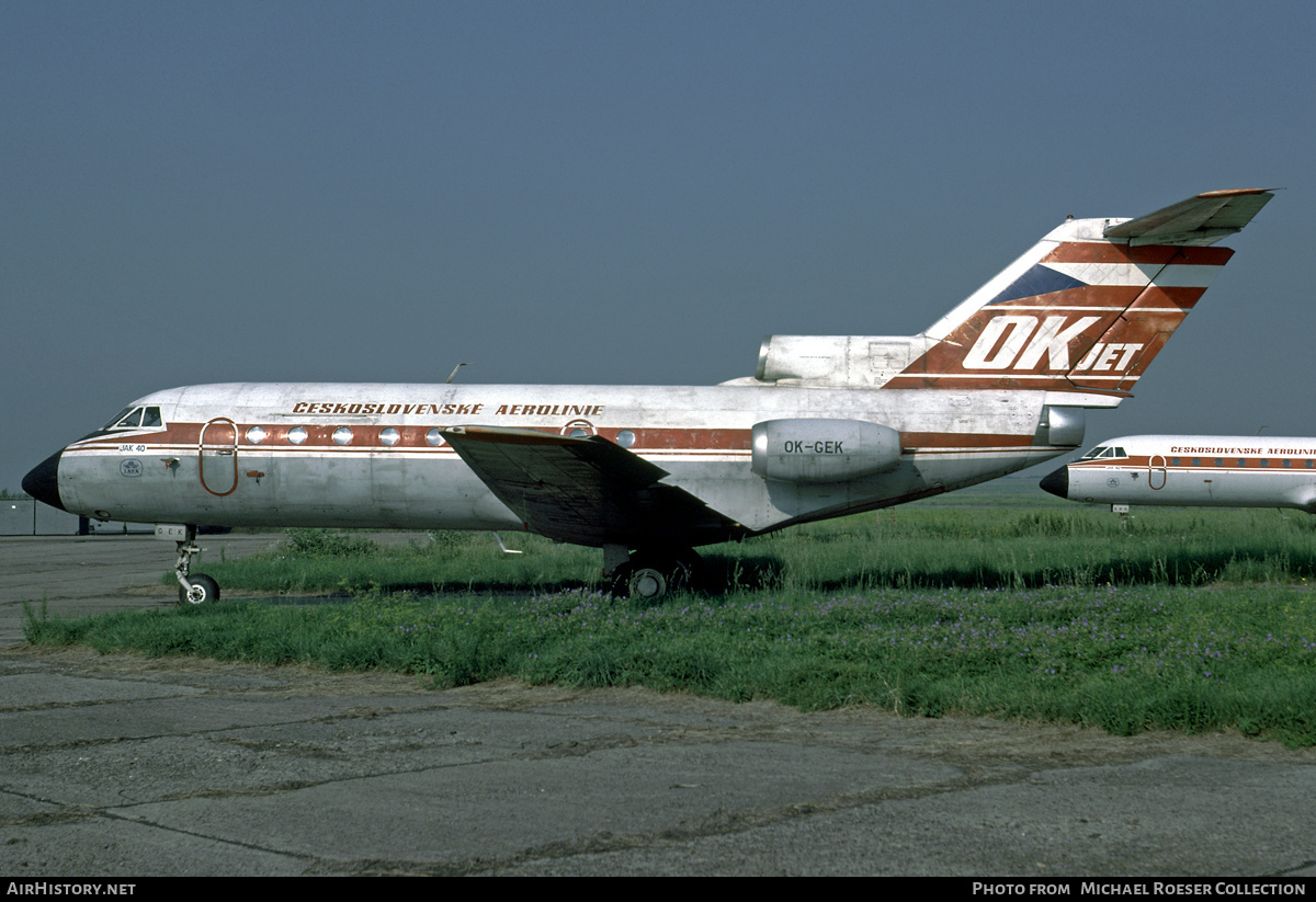 Aircraft Photo of OK-GEK | Yakovlev Yak-40K | ČSA - Československé Aerolinie - Czechoslovak Airlines | AirHistory.net #559427