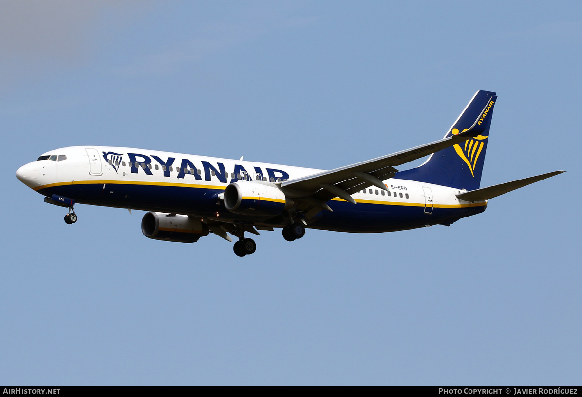 Aircraft Photo of EI-EPD | Boeing 737-8AS | Ryanair | AirHistory.net #559718