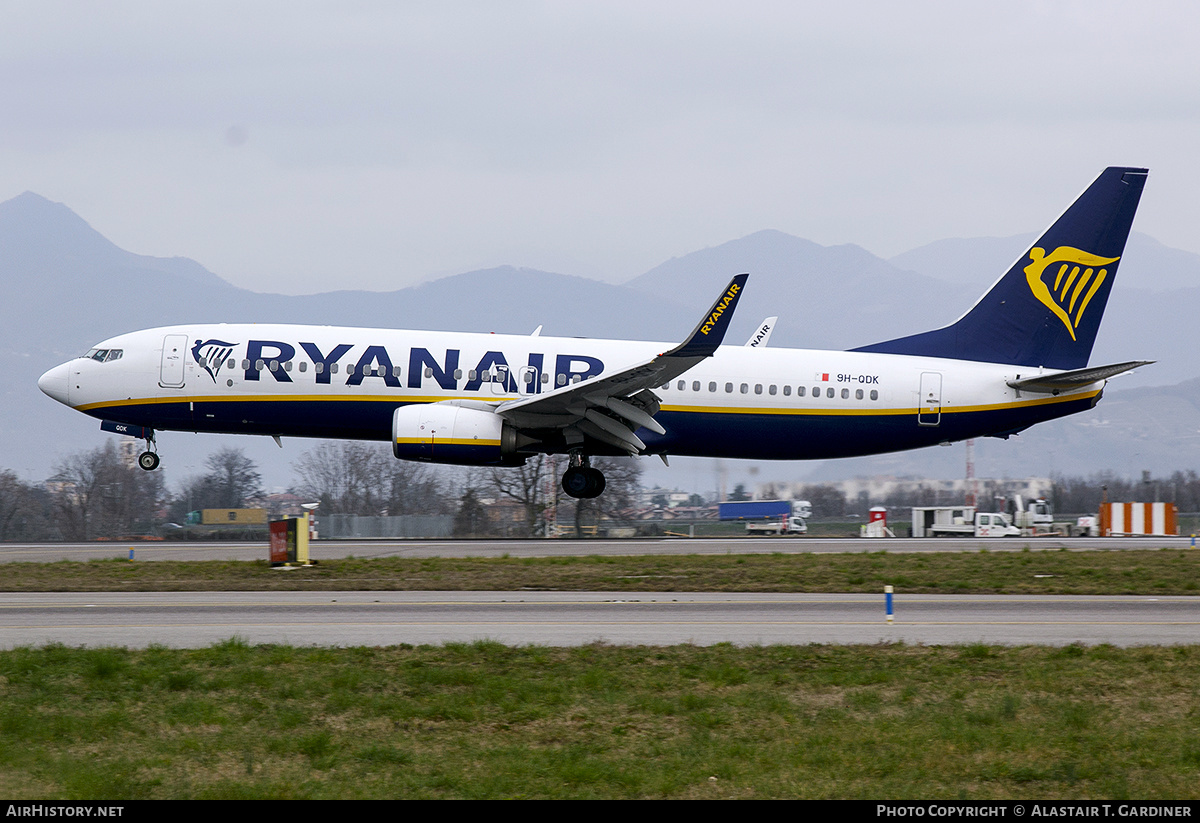 Aircraft Photo of 9H-QDK | Boeing 737-800 | Ryanair | AirHistory.net #559739