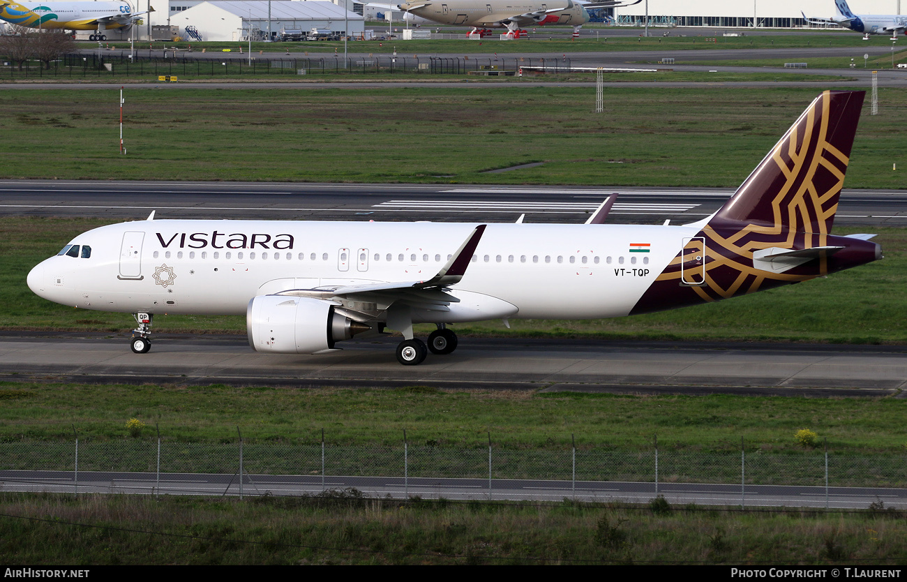 Aircraft Photo of VT-TQP | Airbus A320-251N | Vistara | AirHistory.net #560084