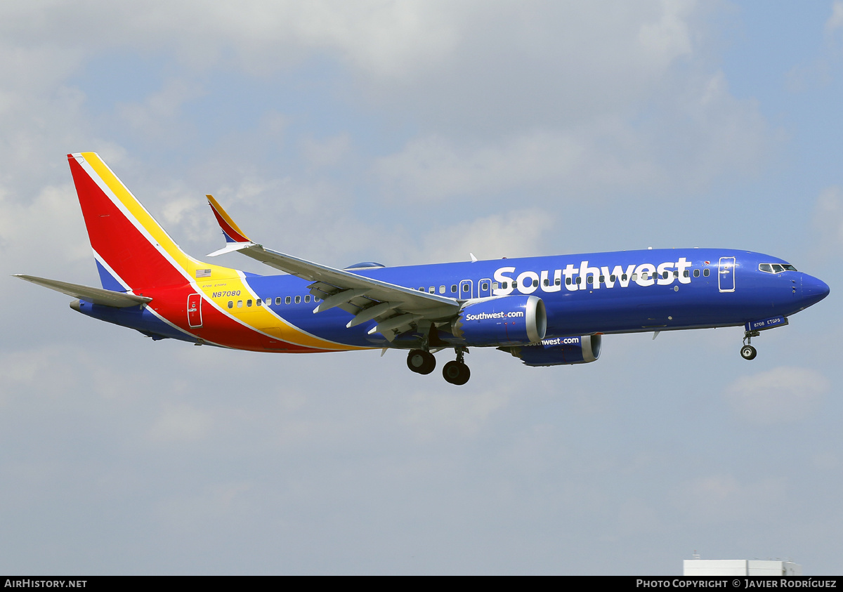 Aircraft Photo of N8708Q | Boeing 737-8 Max 8 | Southwest Airlines | AirHistory.net #560142
