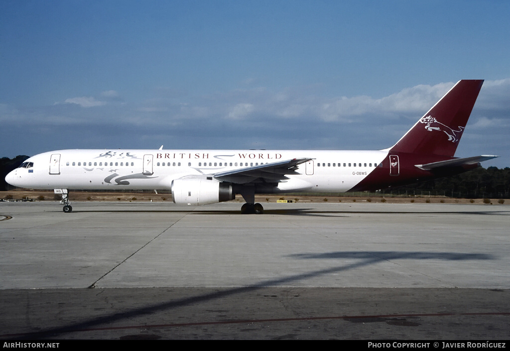 Aircraft Photo of G-OBWS | Boeing 757-23A | British World Airlines | AirHistory.net #560156