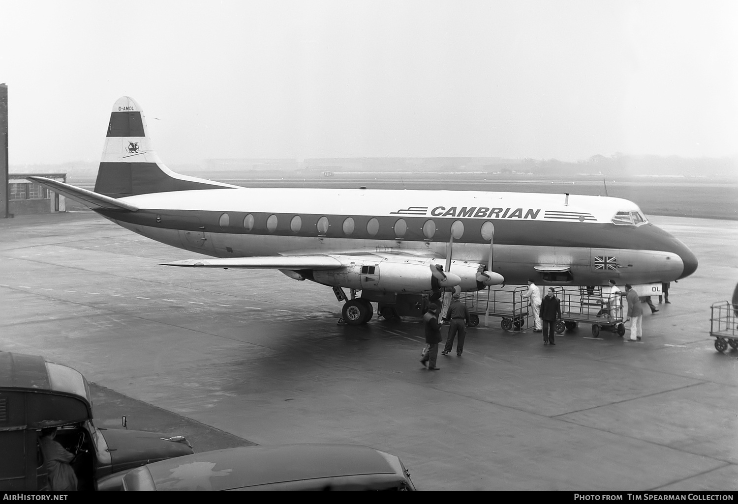 Aircraft Photo of G-AMOL | Vickers 701 Viscount | Cambrian Airways | AirHistory.net #560180