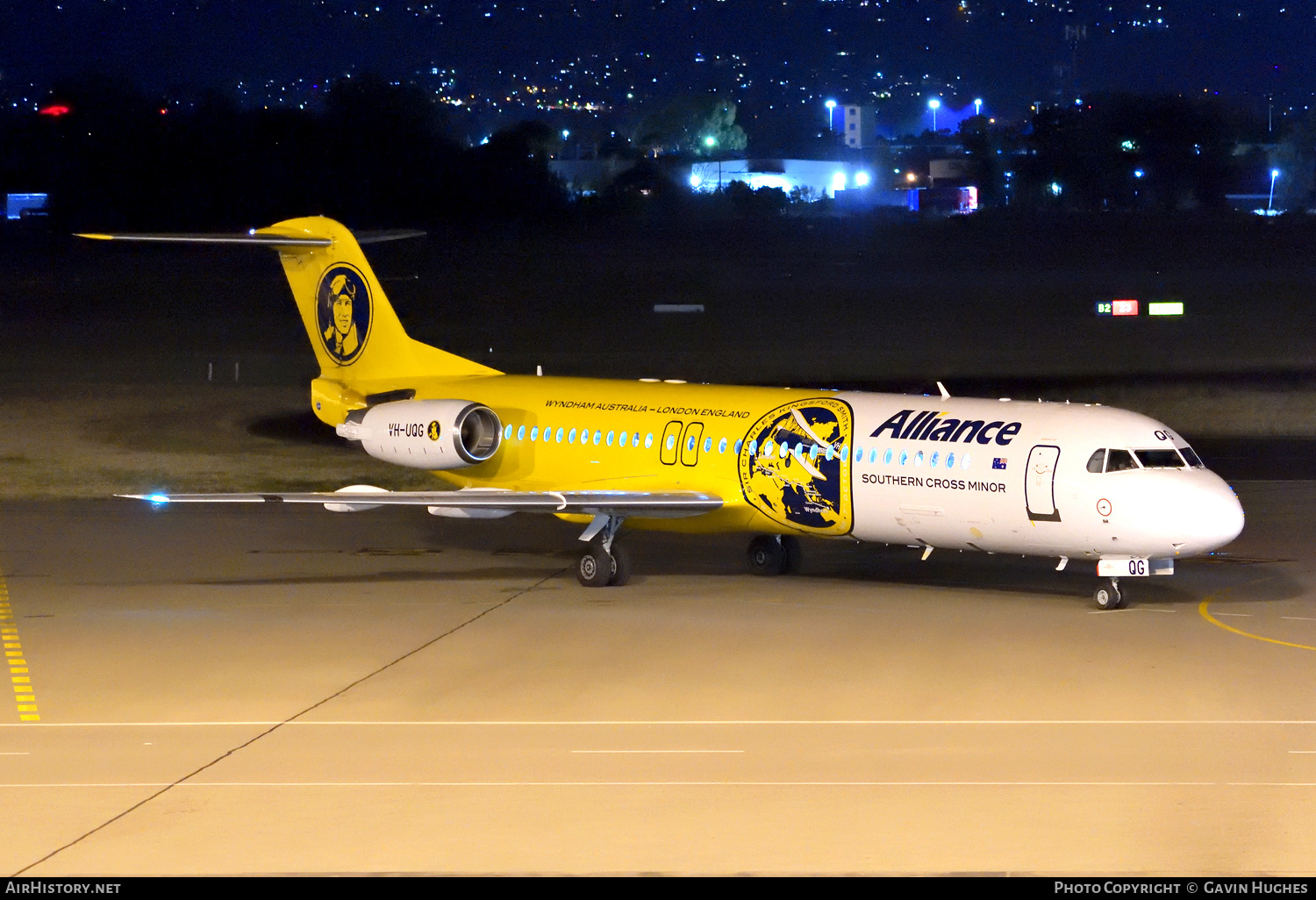 Aircraft Photo of VH-UQG | Fokker 100 (F28-0100) | Alliance Airlines | AirHistory.net #560469