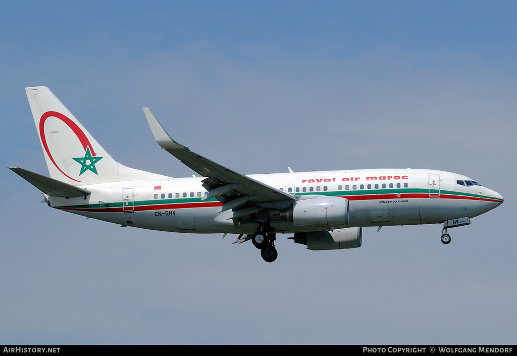 Aircraft Photo of CN-RNV | Boeing 737-7B6 | Royal Air Maroc - RAM | AirHistory.net #560484