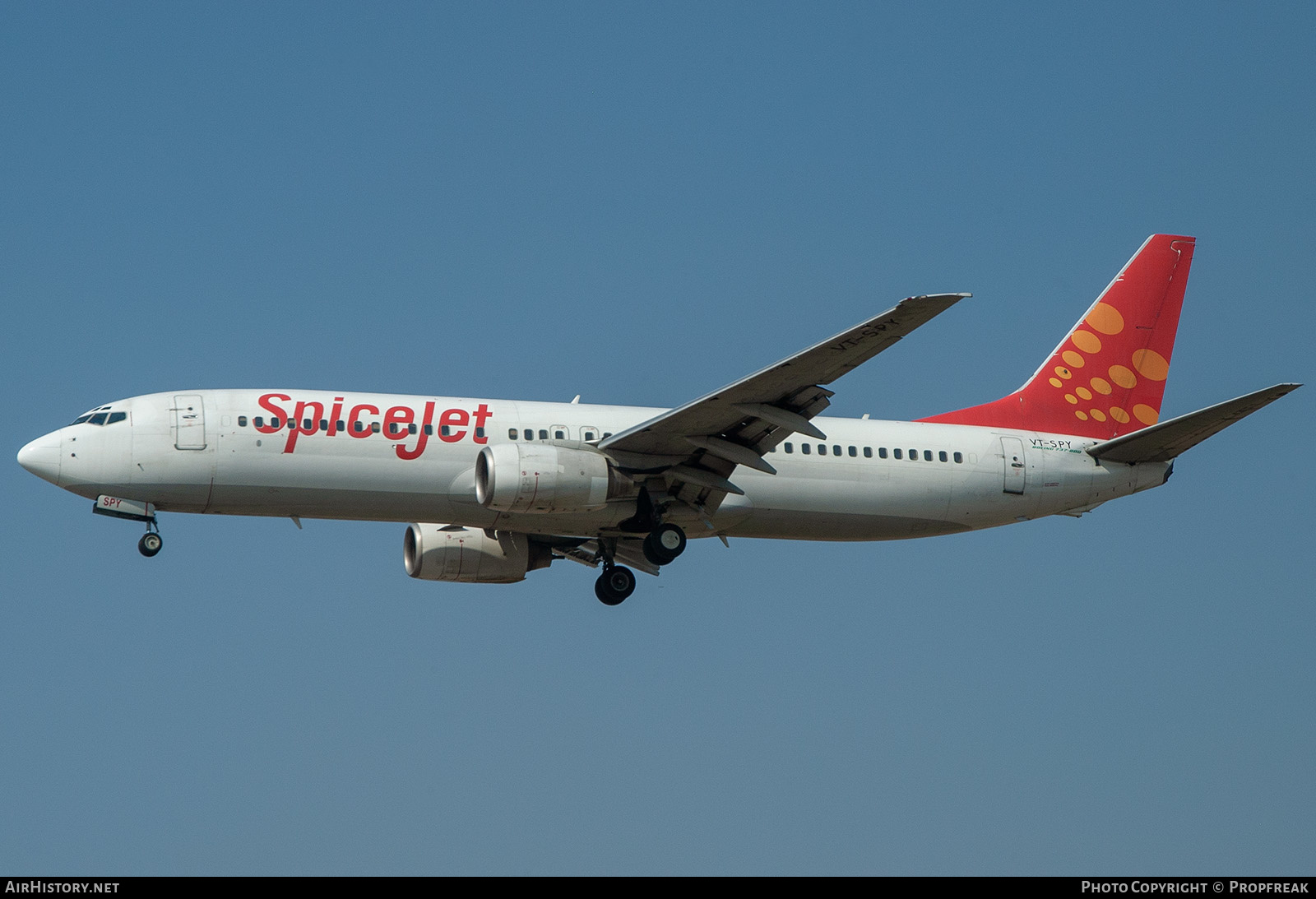 Aircraft Photo of VT-SPY | Boeing 737-8K2 | SpiceJet | AirHistory.net #560638