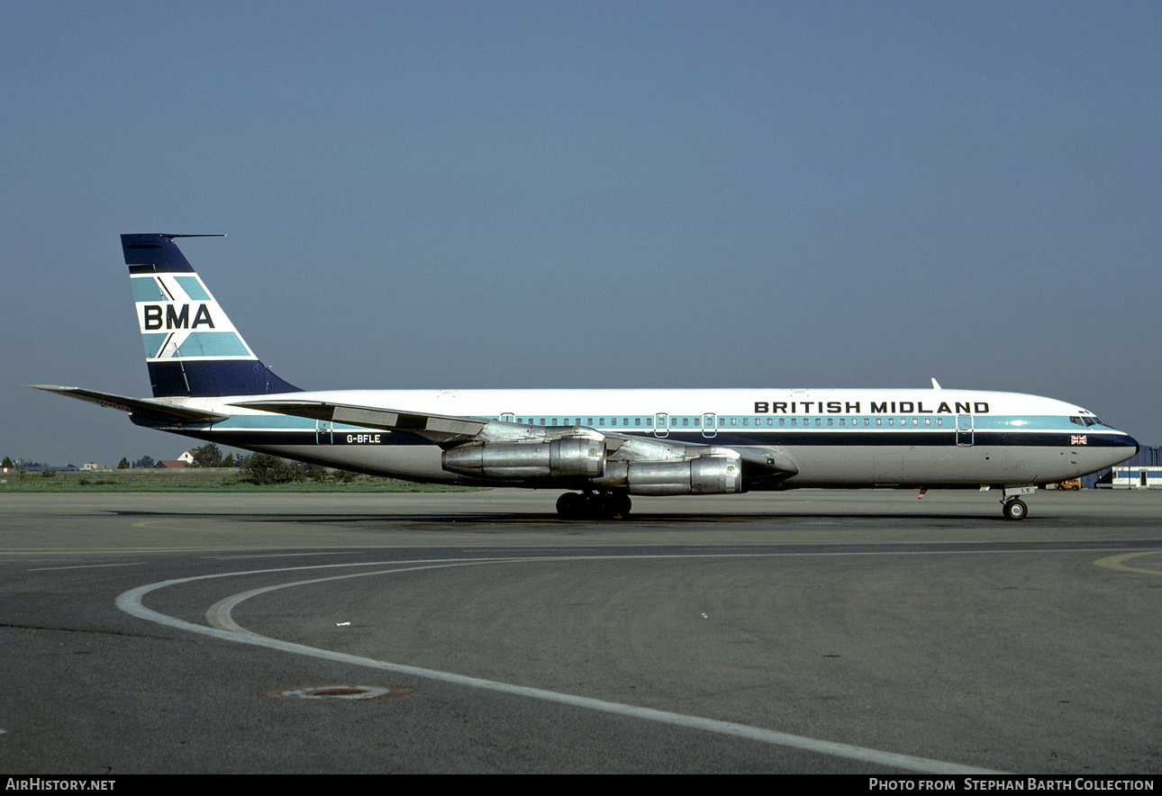 Aircraft Photo of G-BFLE | Boeing 707-338C | British Midland Airways - BMA | AirHistory.net #561641