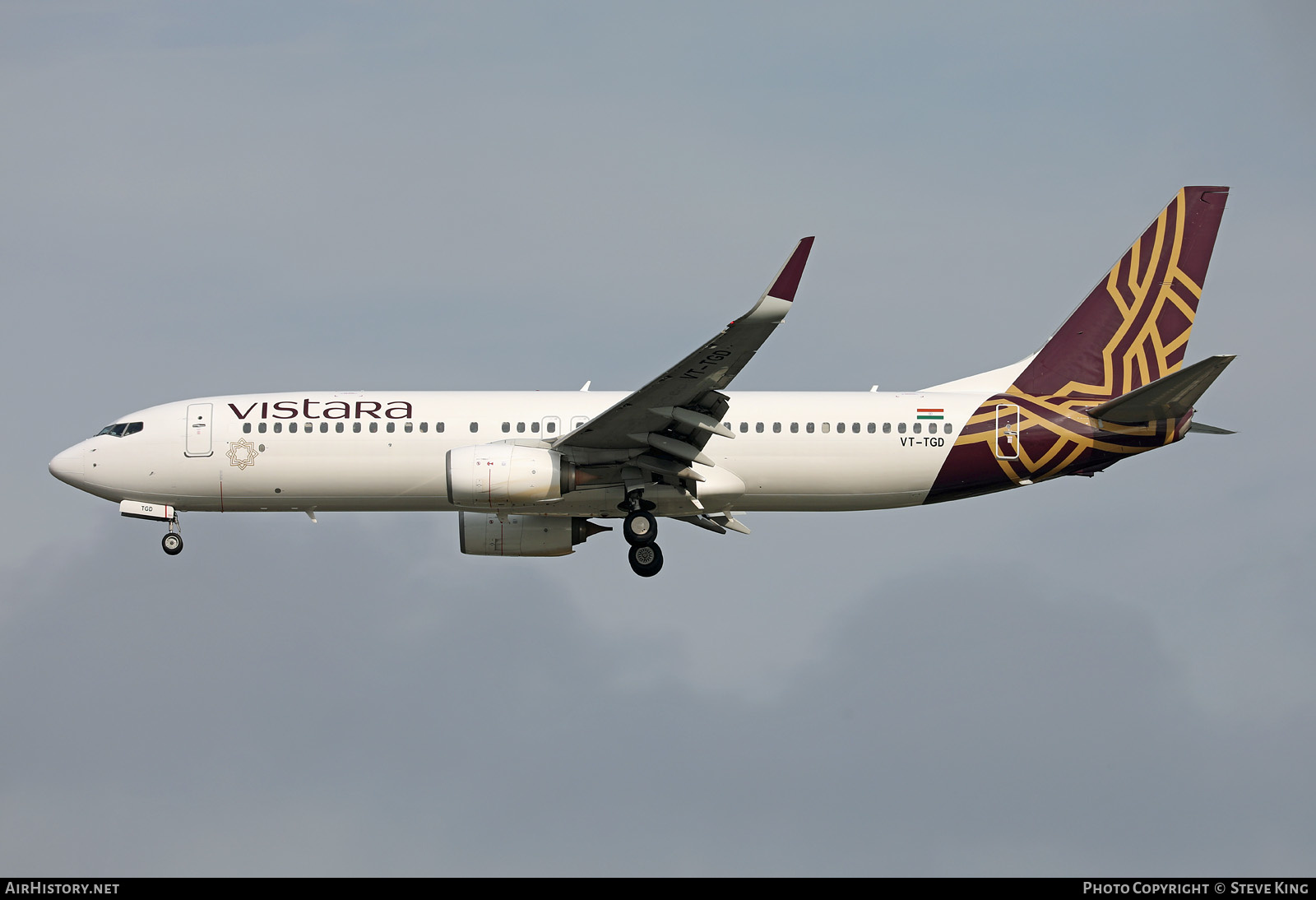 Aircraft Photo of VT-TGD | Boeing 737-800 | Vistara | AirHistory.net #561666