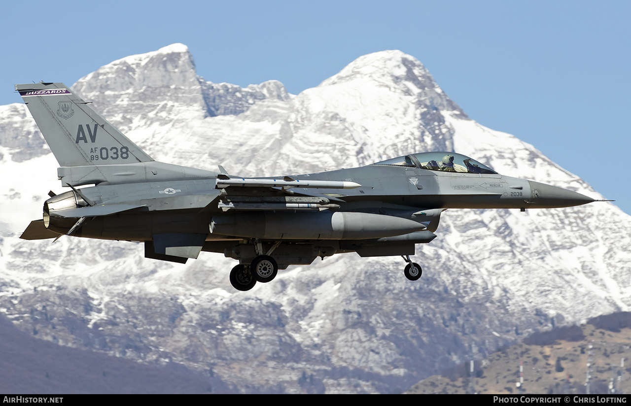 Aircraft Photo of 89-2038 / AF89-038 | General Dynamics F-16CG Fighting Falcon | USA - Air Force | AirHistory.net #561794