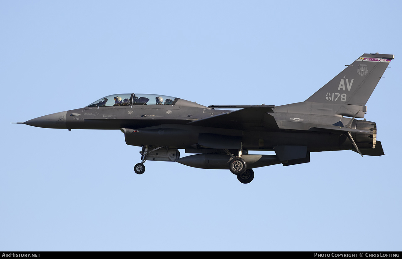 Aircraft Photo of 89-2178 / AF89-178 | General Dynamics F-16DM Fighting Falcon | USA - Air Force | AirHistory.net #561813