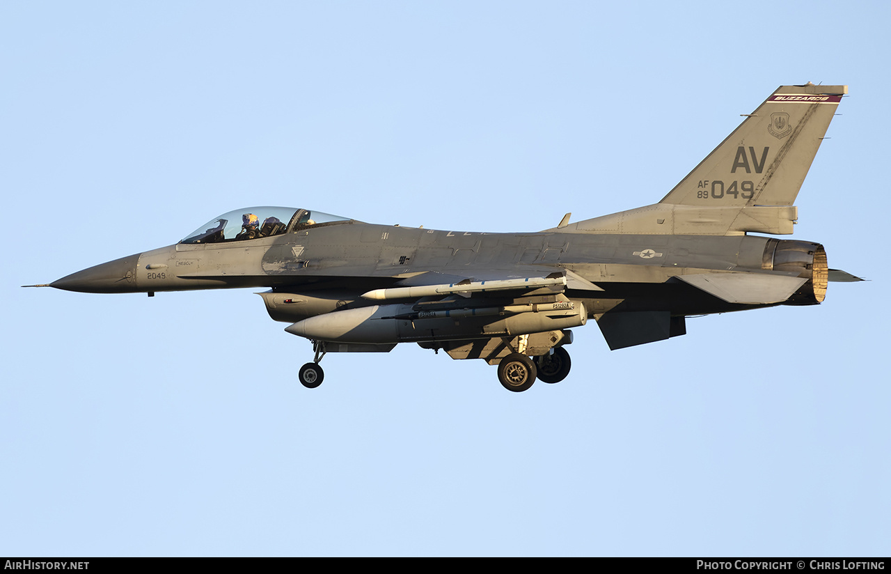 Aircraft Photo of 89-2049 / AF89-049 | General Dynamics F-16CM Fighting Falcon | USA - Air Force | AirHistory.net #561815