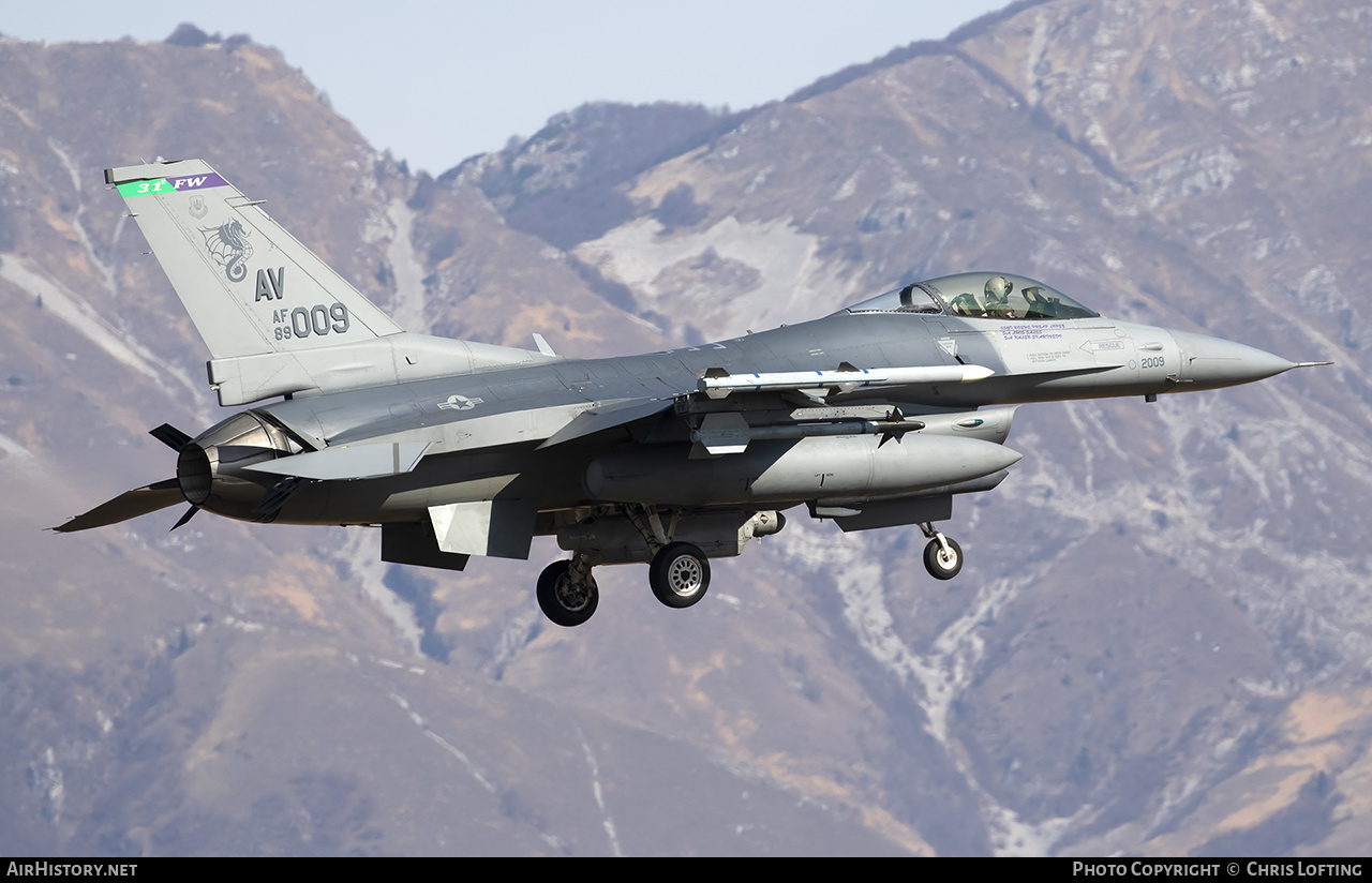Aircraft Photo of 89-2009 / AF89-009 | General Dynamics F-16CG Fighting Falcon | USA - Air Force | AirHistory.net #561823