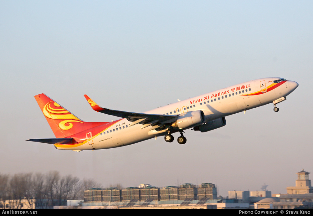 Aircraft Photo of B-5135 | Boeing 737-84P | Shan Xi Airlines | AirHistory.net #562030