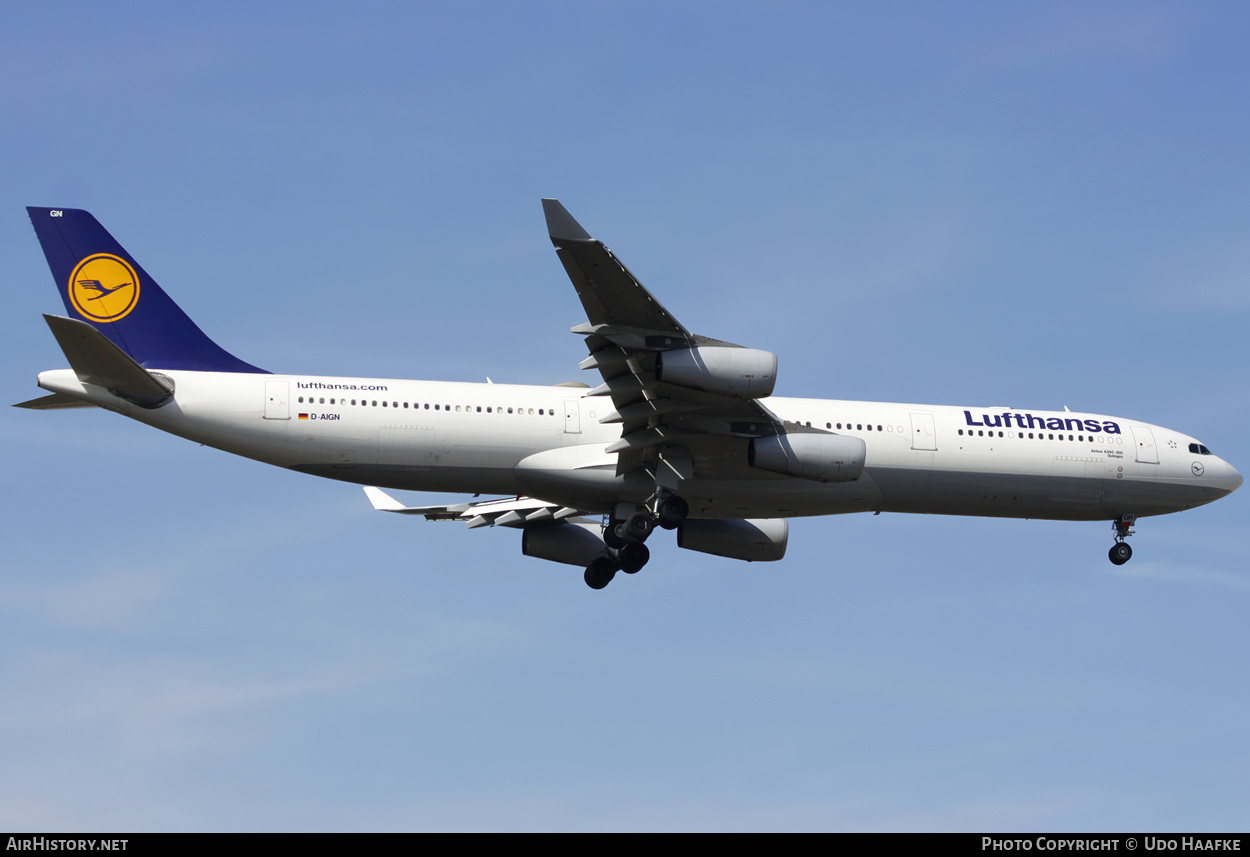 Aircraft Photo of D-AIGN | Airbus A340-313 | Lufthansa | AirHistory.net #562088