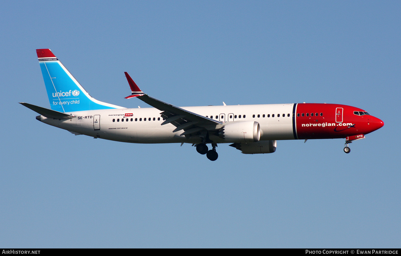 Aircraft Photo of SE-RTD | Boeing 737-8 Max 8 | Norwegian | AirHistory.net #562089