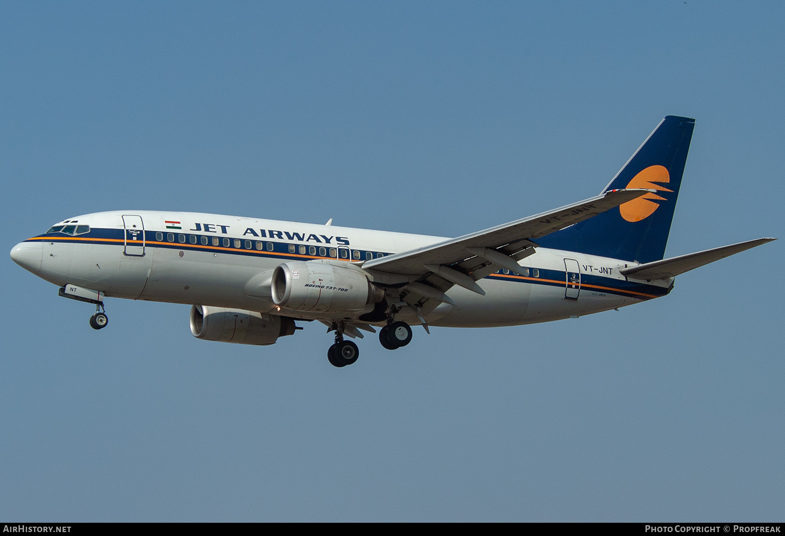 Aircraft Photo of VT-JNT | Boeing 737-76N | Jet Airways | AirHistory.net #562114