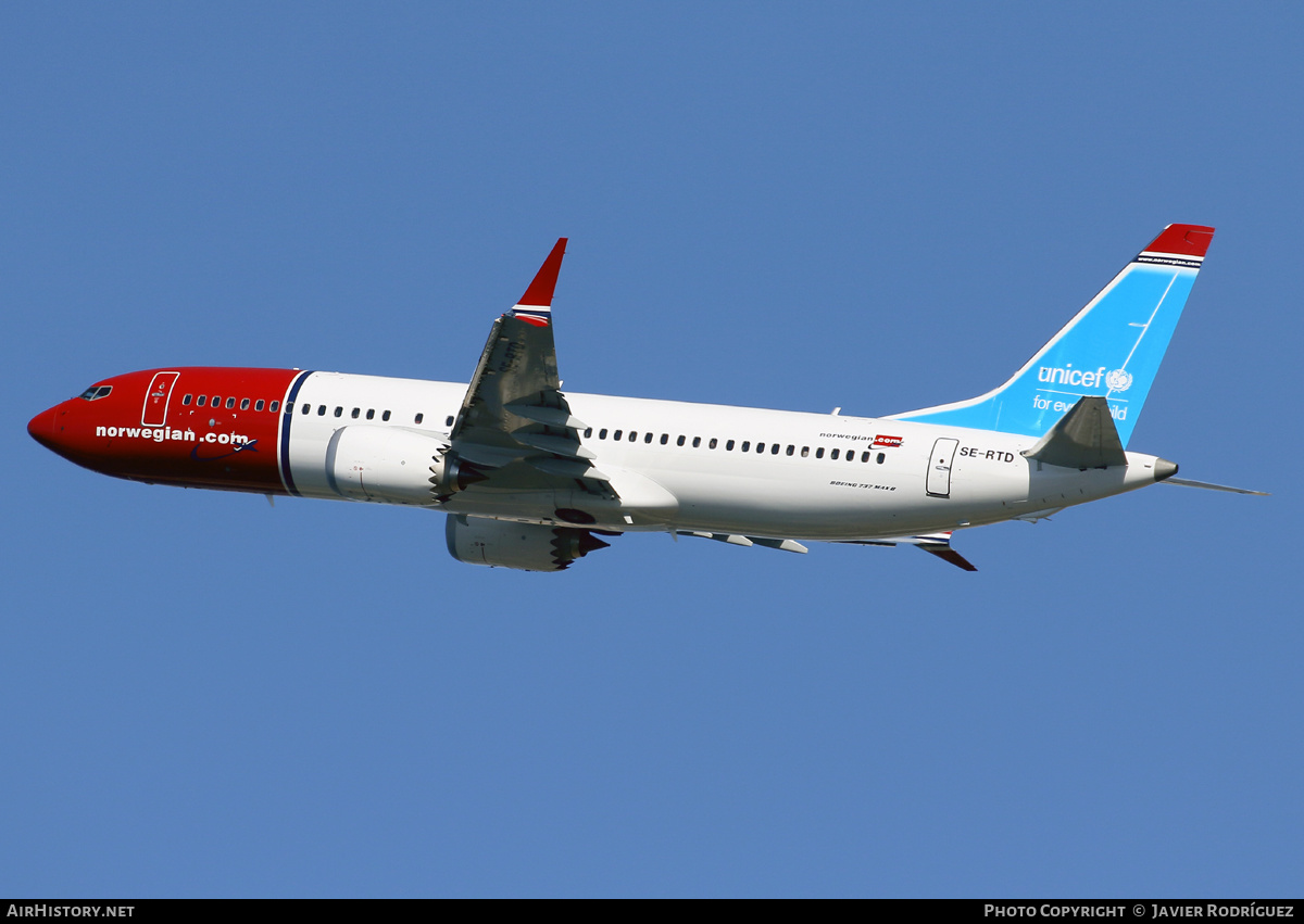 Aircraft Photo of SE-RTD | Boeing 737-8 Max 8 | Norwegian | AirHistory.net #562303