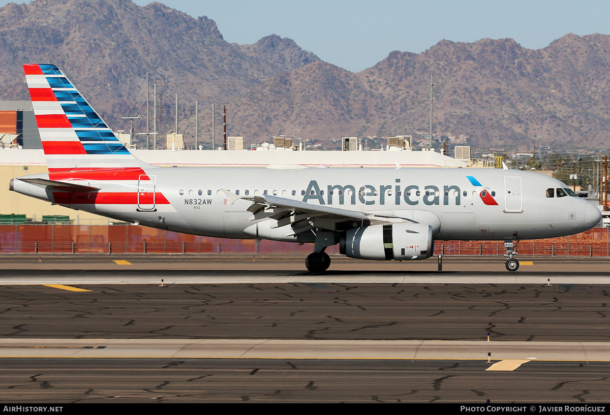 Aircraft Photo of N832AW | Airbus A319-132 | American Airlines | AirHistory.net #562535