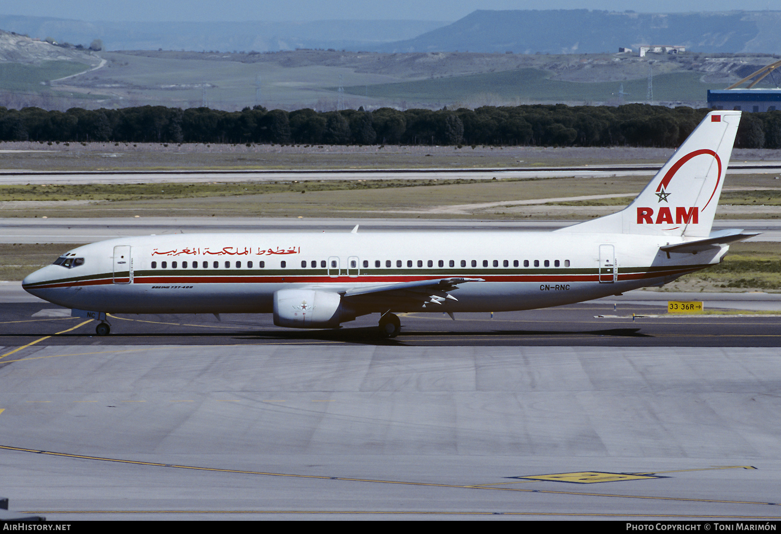 Aircraft Photo of CN-RNC | Boeing 737-4B6 | Royal Air Maroc - RAM | AirHistory.net #562725