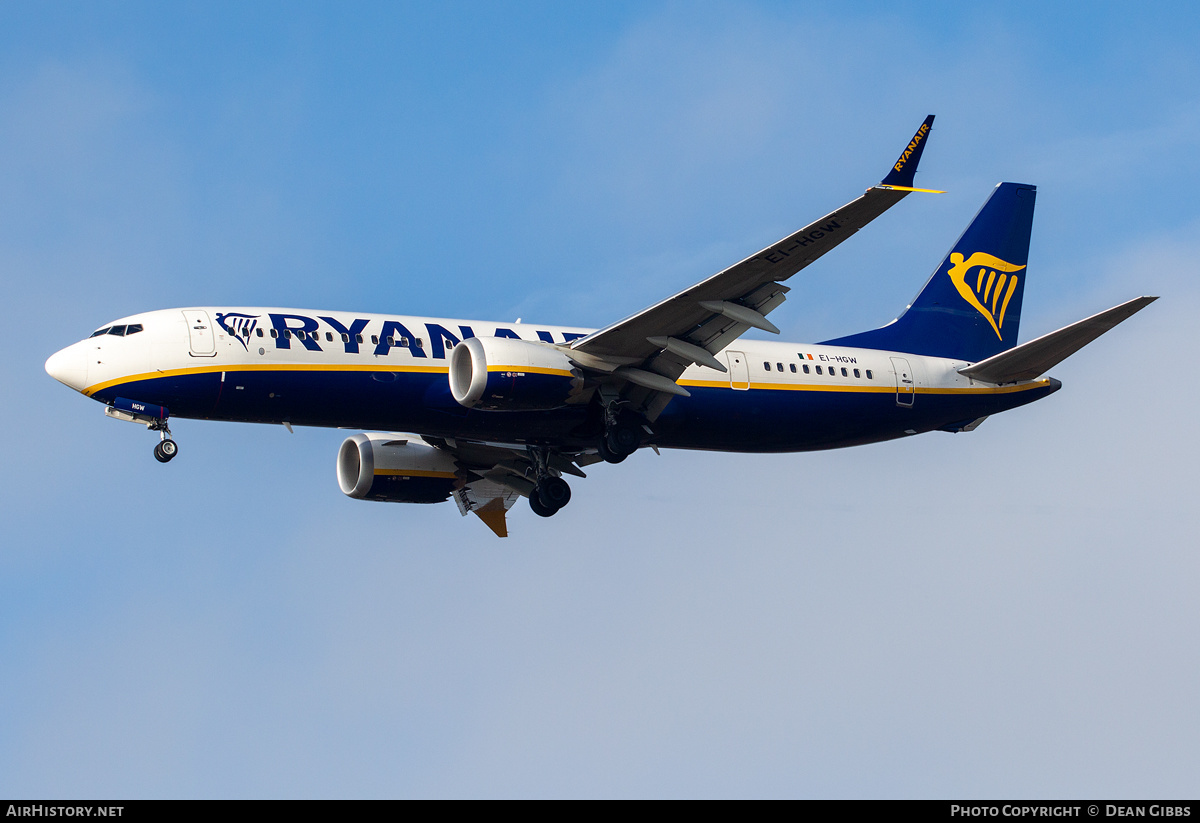 Aircraft Photo of EI-HGW | Boeing 737-8200 Max 200 | Ryanair | AirHistory.net #562815