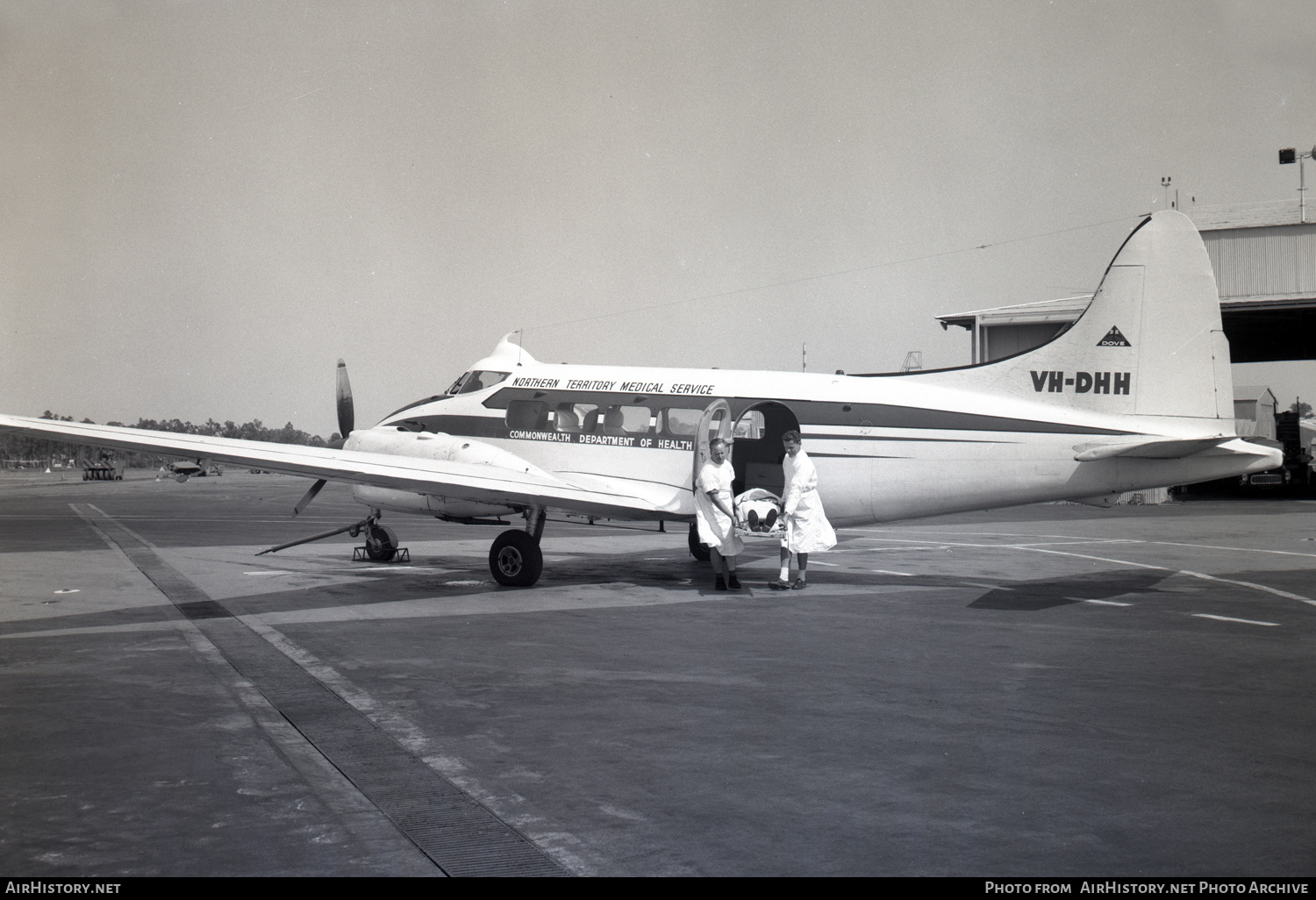 Aircraft Photo of VH-DHH | De Havilland D.H. 104 Dove 6 | Northern Territory Medical Service | AirHistory.net #562990