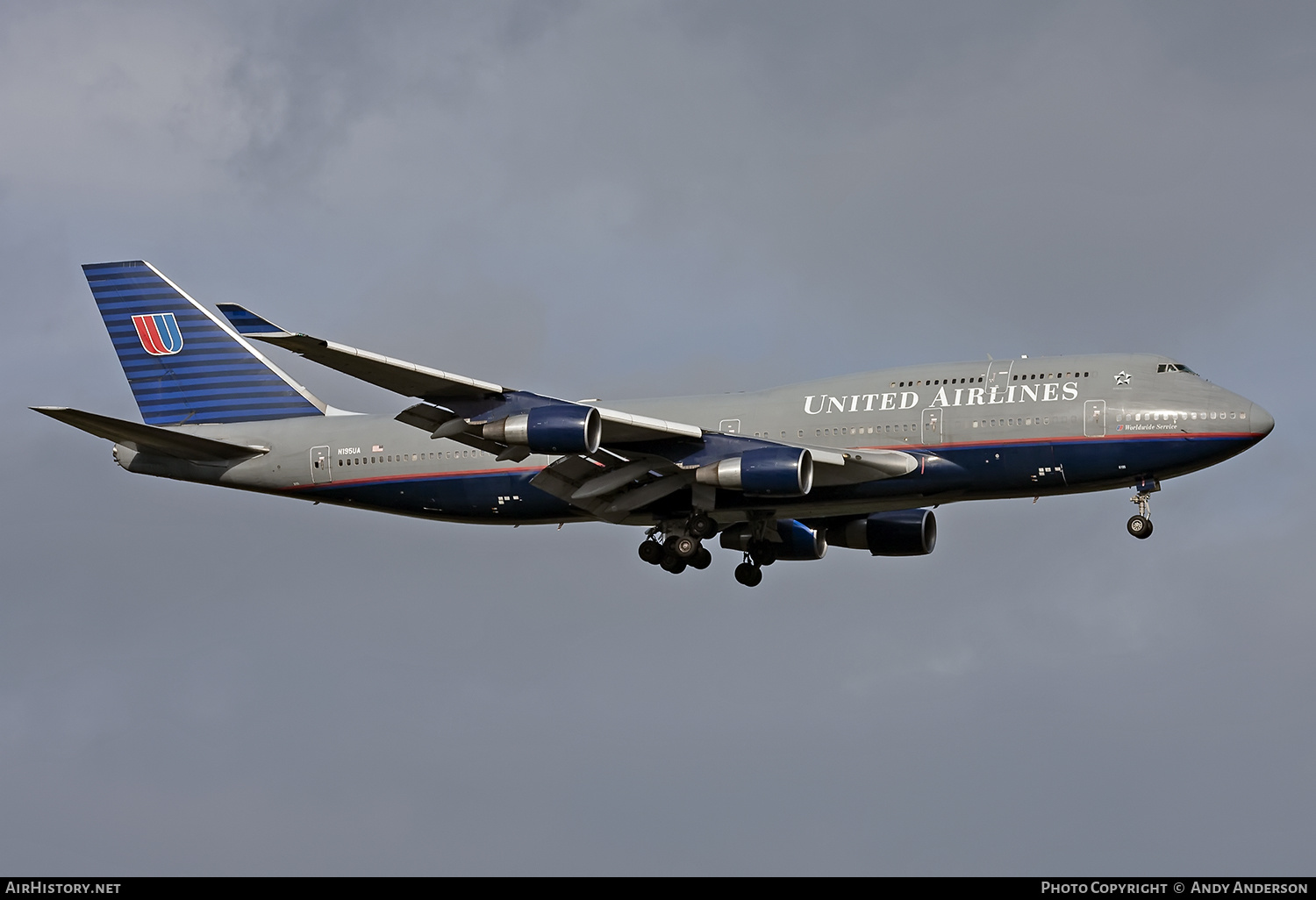 Aircraft Photo of N195UA | Boeing 747-422 | United Airlines | AirHistory.net #563036
