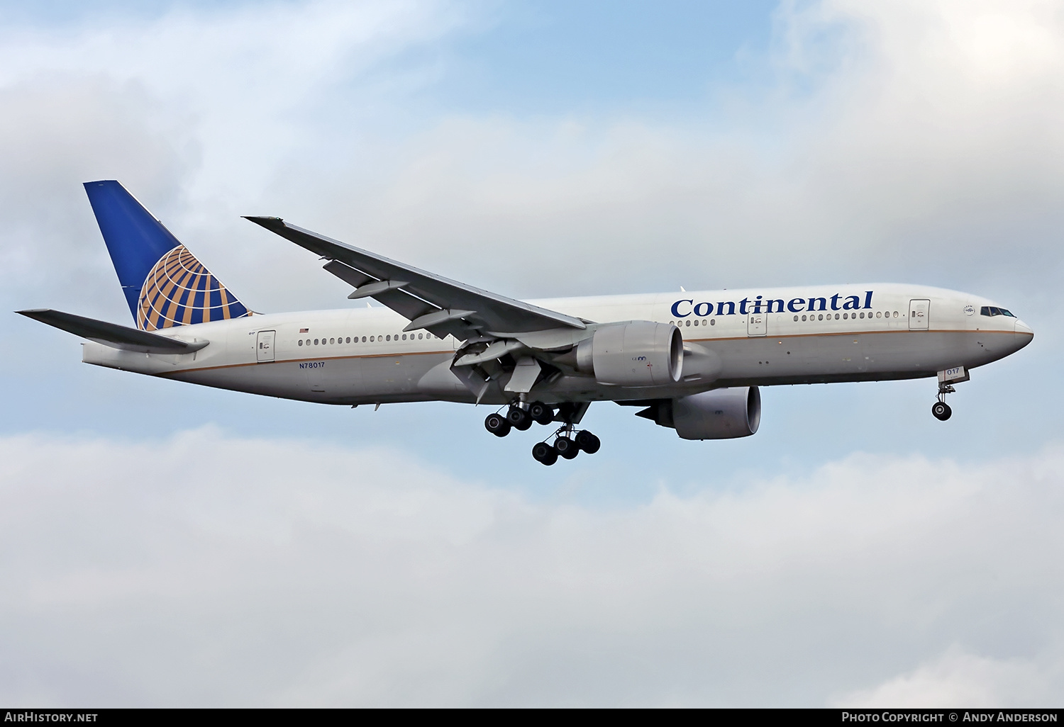 Aircraft Photo of N78017 | Boeing 777-224/ER | Continental Airlines | AirHistory.net #563037