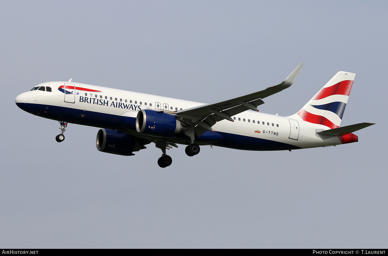 Aircraft Photo of G-TTND | Airbus A320-251N | British Airways | AirHistory.net #563158