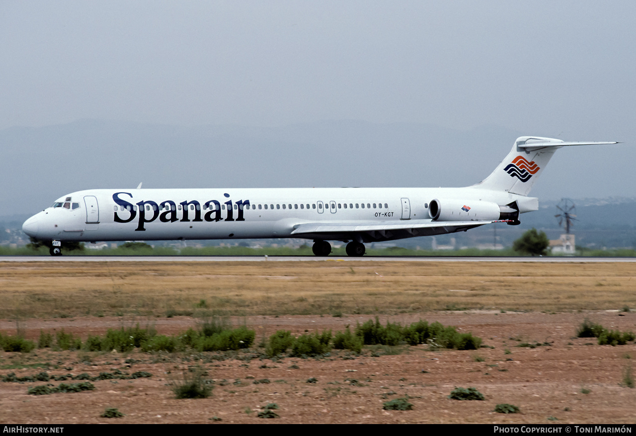 Aircraft Photo of OY-KGT | McDonnell Douglas MD-82 (DC-9-82) | Spanair | AirHistory.net #563390