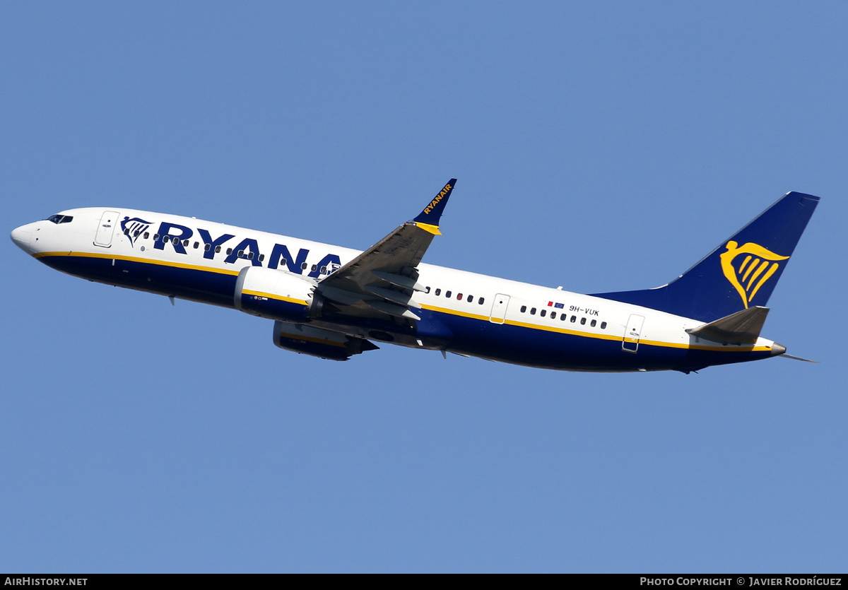 Aircraft Photo of 9H-VUK | Boeing 737-8200 Max 200 | Ryanair | AirHistory.net #563652