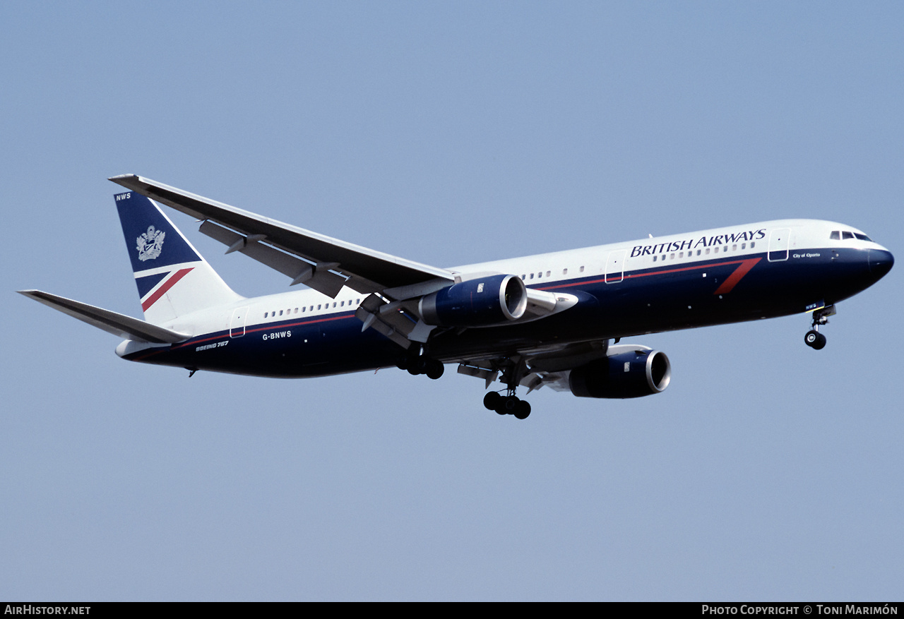 Aircraft Photo of G-BNWS | Boeing 767-336/ER | British Airways | AirHistory.net #563822