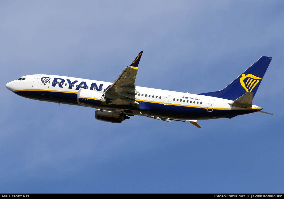 Aircraft Photo of 9H-VUO | Boeing 737-8200 Max 200 | Ryanair | AirHistory.net #564313