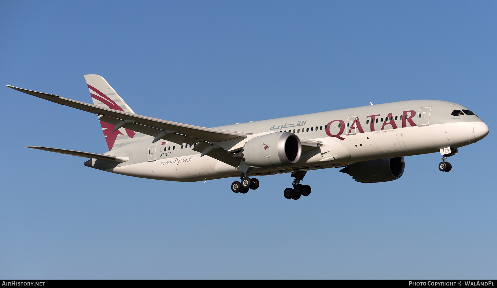 Aircraft Photo of A7-BCP | Boeing 787-8 Dreamliner | Qatar Airways | AirHistory.net #564384