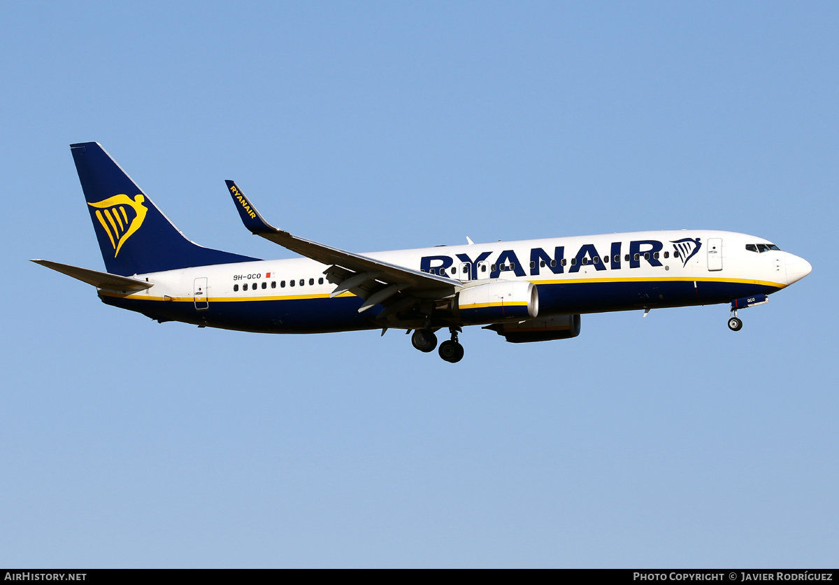 Aircraft Photo of 9H-QCO | Boeing 737-8AS | Ryanair | AirHistory.net #564592