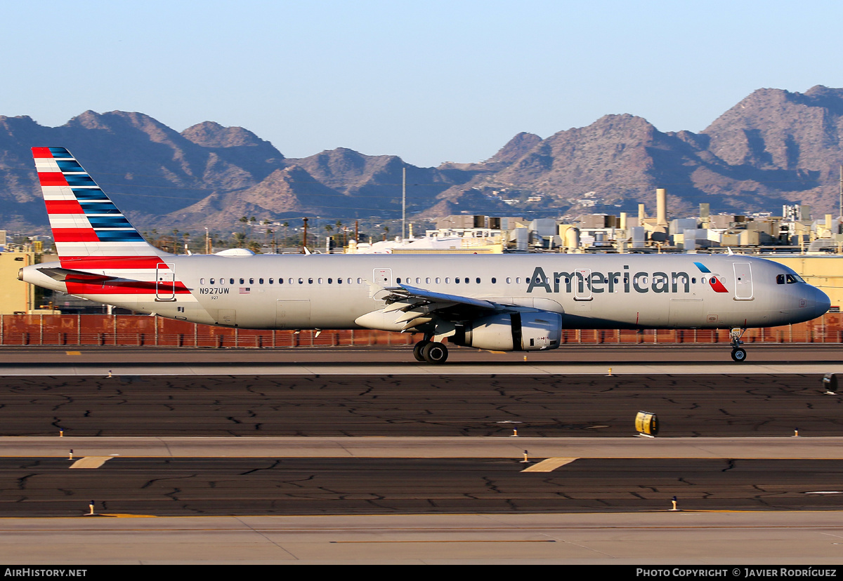 Aircraft Photo of N927UW | Airbus A321-231 | American Airlines | AirHistory.net #565068