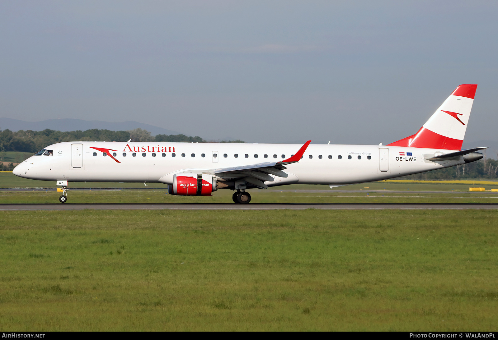 Aircraft Photo of OE-LWE | Embraer 195LR (ERJ-190-200LR) | Austrian Airlines | AirHistory.net #565070