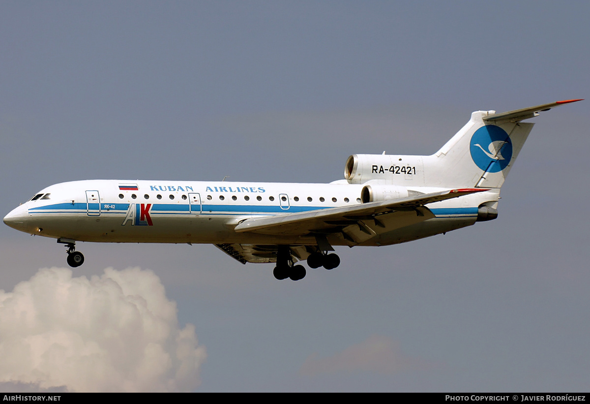 Aircraft Photo of RA-42421 | Yakovlev Yak-42D | Kuban Airlines - ALK | AirHistory.net #565083