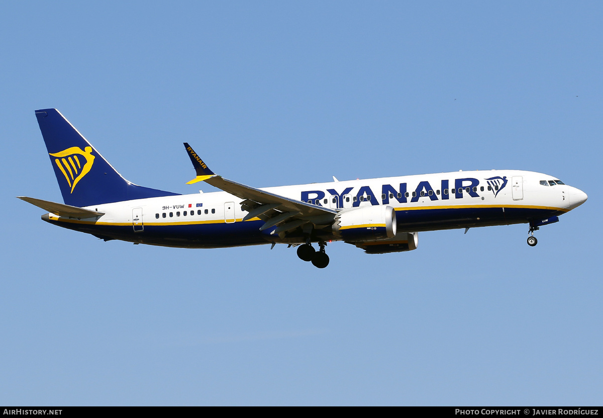 Aircraft Photo of 9H-VUW | Boeing 737-8200 Max 200 | Ryanair | AirHistory.net #565248