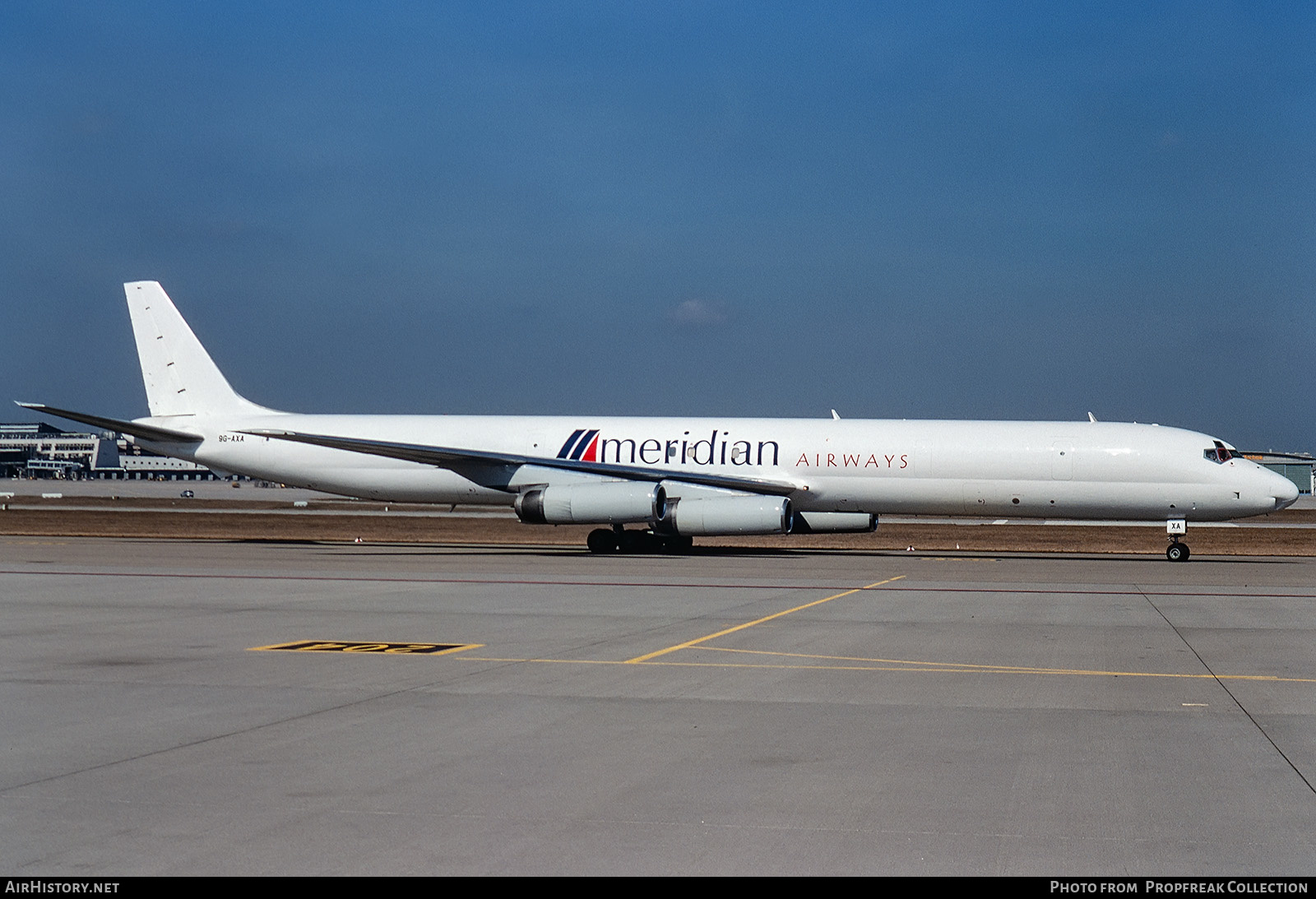 Aircraft Photo of 9G-AXA | McDonnell Douglas DC-8-63(F) | Meridian Airways | AirHistory.net #565670