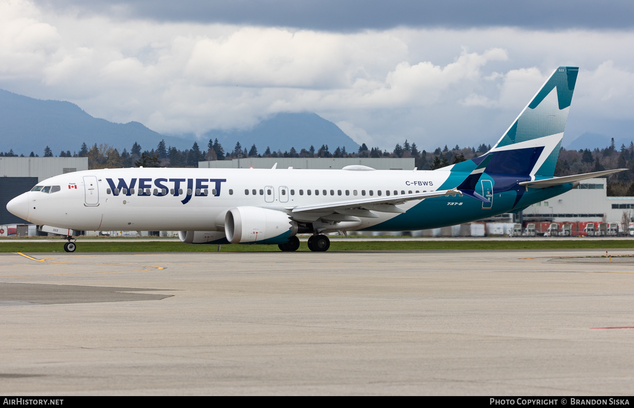 Aircraft Photo of C-FBWS | Boeing 737-8 Max 8 | WestJet | AirHistory.net #565679