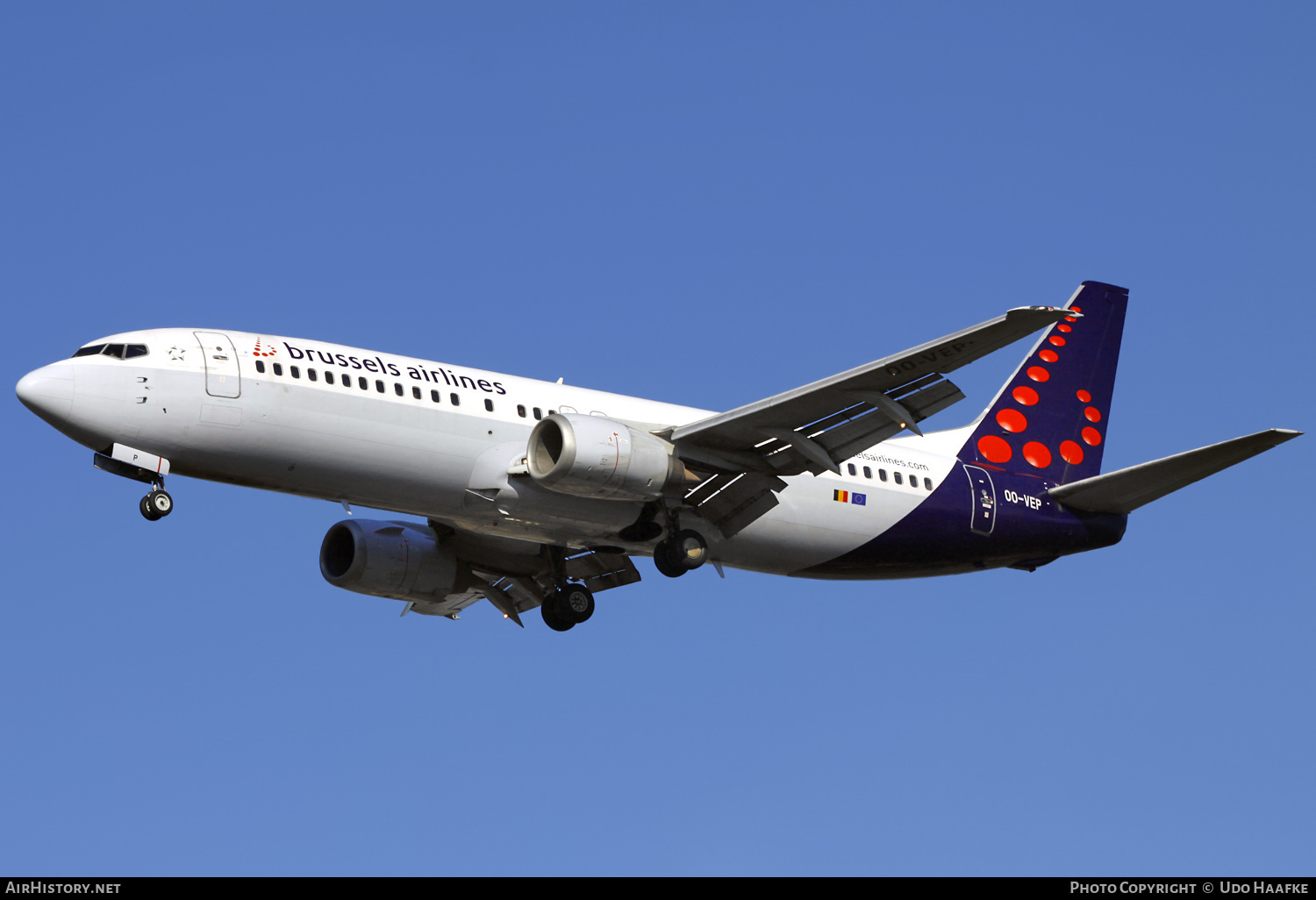 Aircraft Photo of OO-VEP | Boeing 737-43Q | Brussels Airlines | AirHistory.net #565864