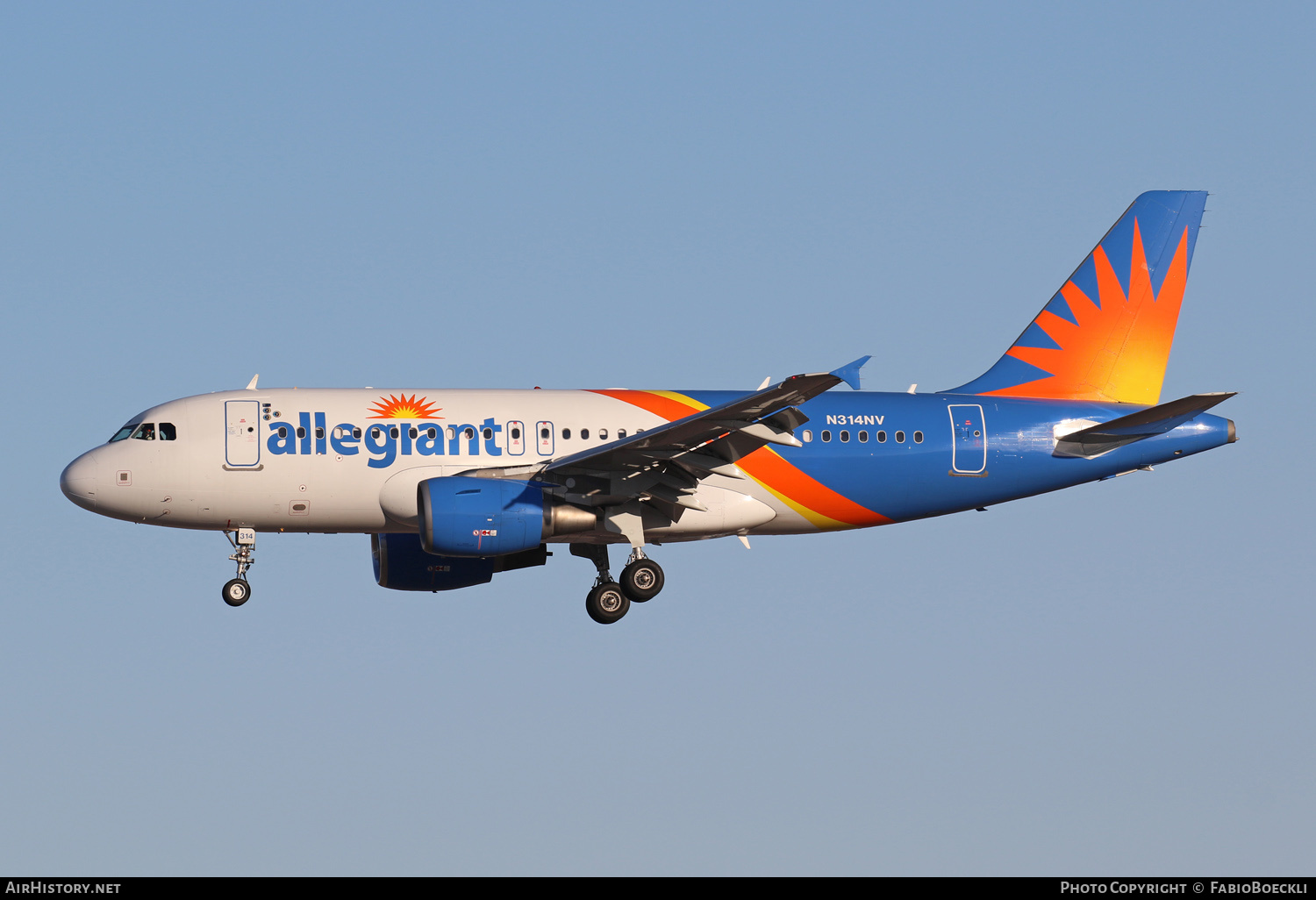 Aircraft Photo of N314NV | Airbus A319-111 | Allegiant Air | AirHistory.net #566198