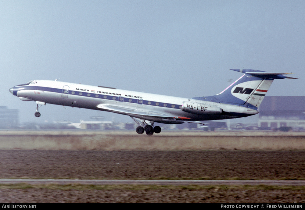 Aircraft Photo of HA-LBF | Tupolev Tu-134 | Malév - Hungarian Airlines | AirHistory.net #566454